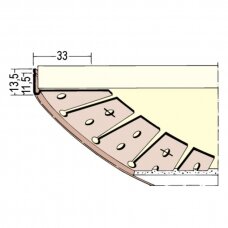 Apsauginis PVC puskampis lenktoms briaunoms 13,5 x 33 mm Protektor 3768