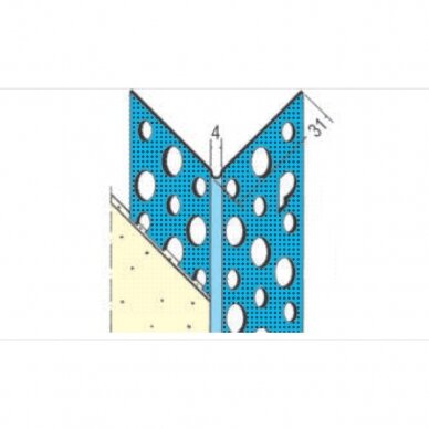 Glaistymo kampas Protektor, cinkuoto plieno 31 x 31 mm