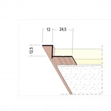 Profilis PVC su 12 mm grioveliu Protektor 37824