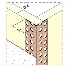 PVC glaistymo kampas 22 x 22 mm Protektor 37417